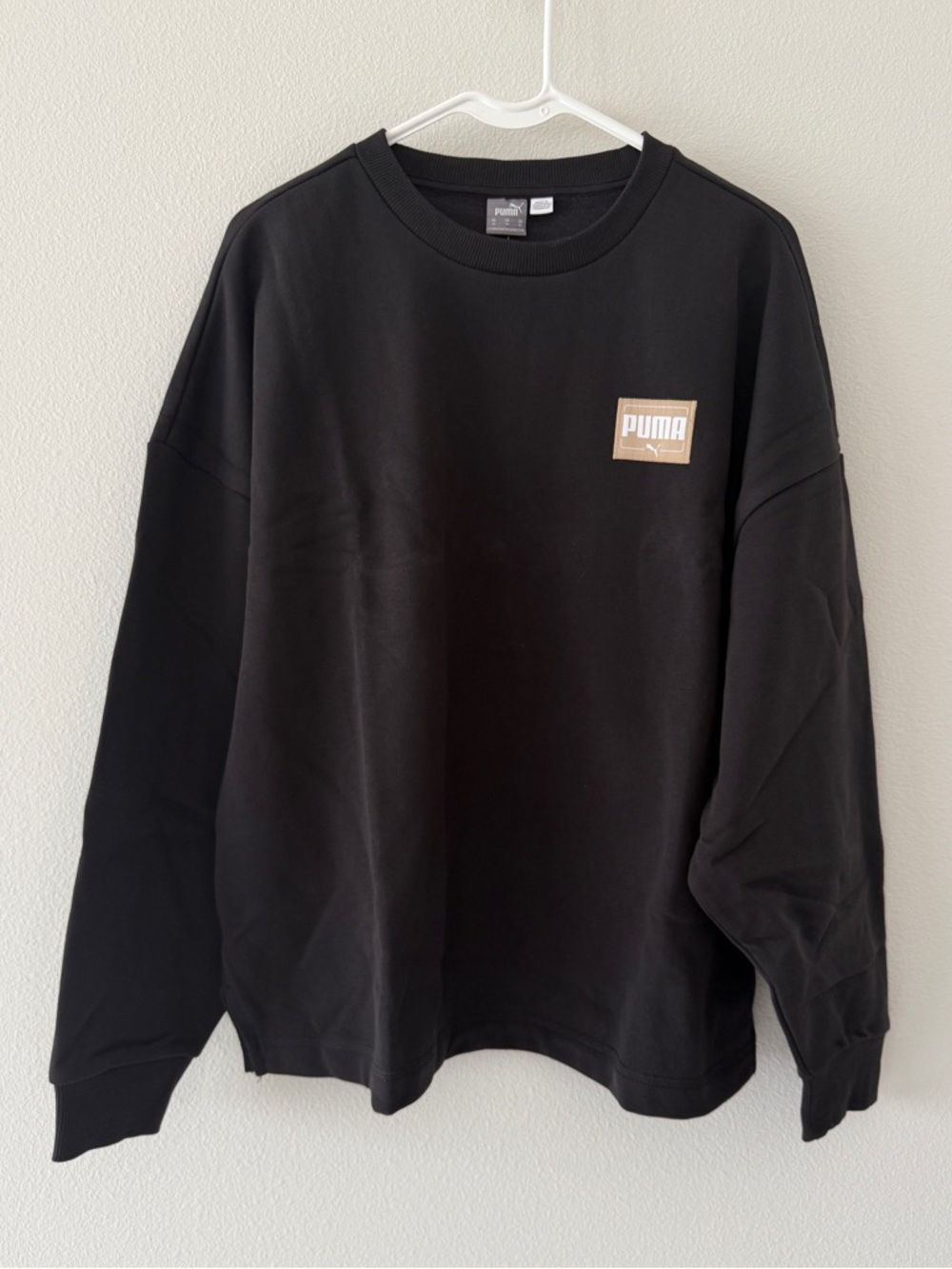 Puma Black Crew Neck Pullover Sweatshirt Women’s XL midweight cotton poly blend